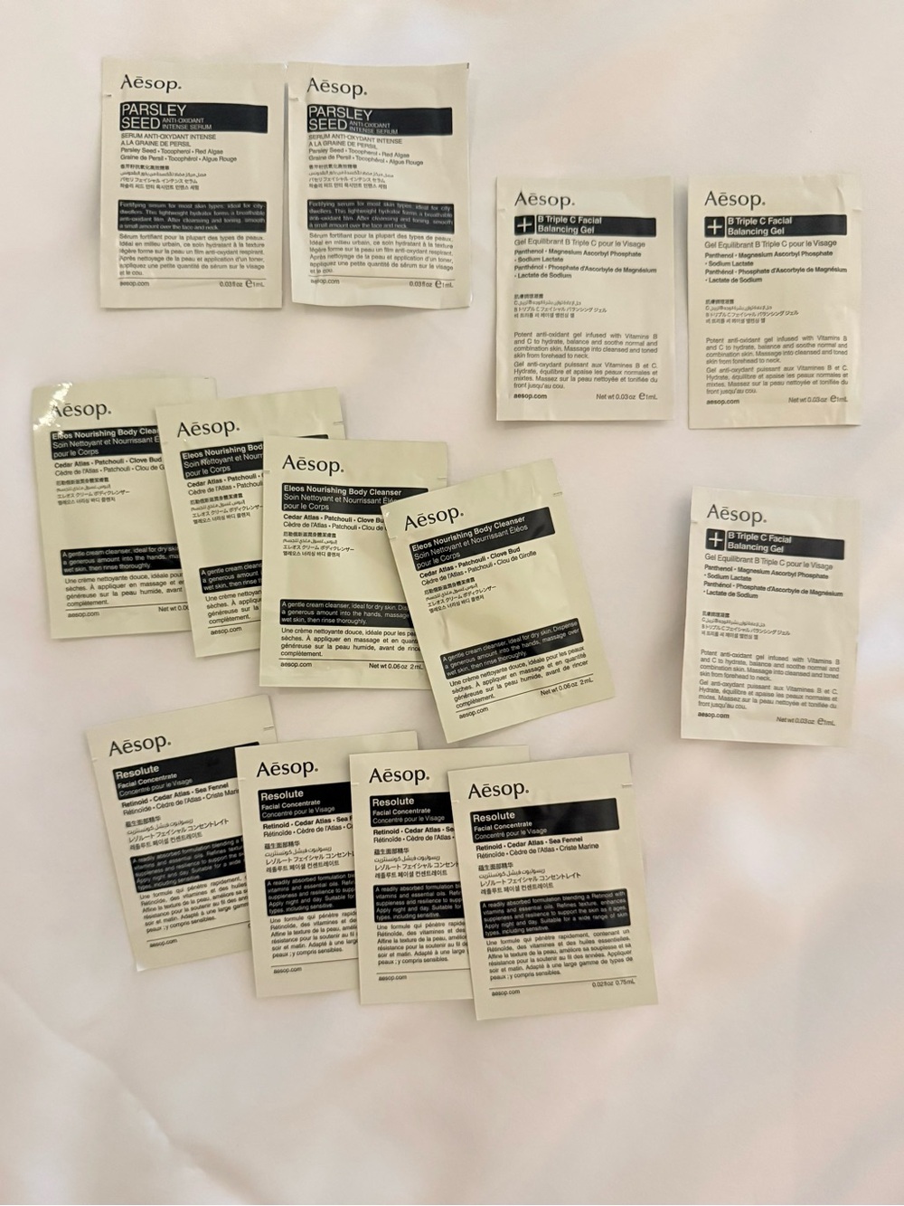 Aesop Skincare Sample Set – 13 Sachets
